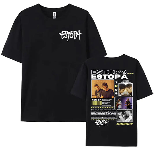 Rapper Estopa 1999 Tour Concert Cover T-shirts for Men Women 100% Cotton Short Sleeve T Shirt Harajuku Fashion Oversized T-shirt