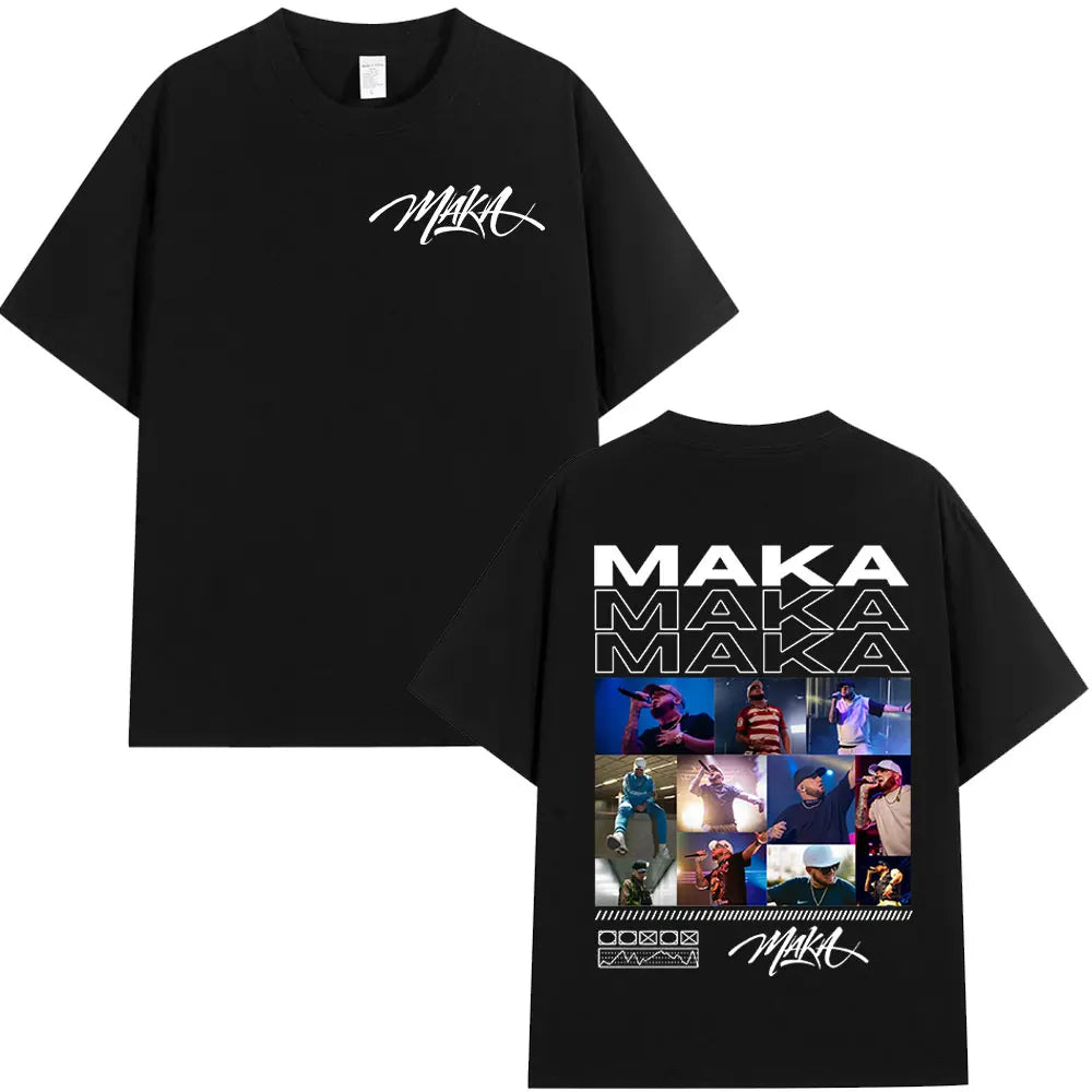 Rapper Maka 2025 Tour Graphic T Shirts Men Fashion Vintage T-shirt Casual Cotton Short Sleeve T Shirt Short Sleeve Streetwear