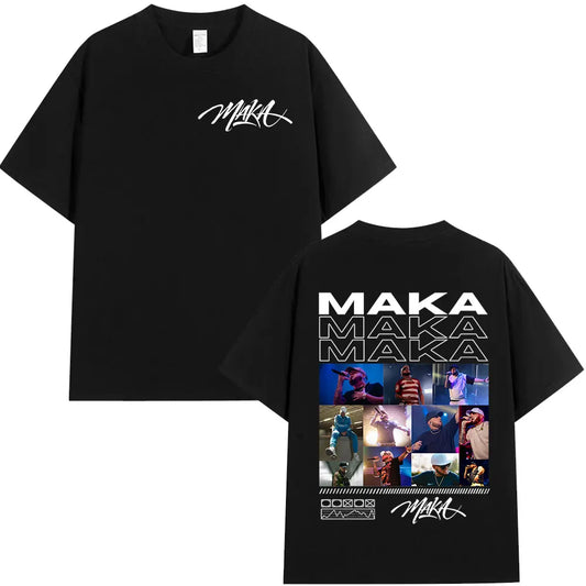 Rapper Maka 2025 Tour Graphic T Shirts Men Fashion Vintage T-shirt Casual Cotton Short Sleeve T Shirt Short Sleeve Streetwear