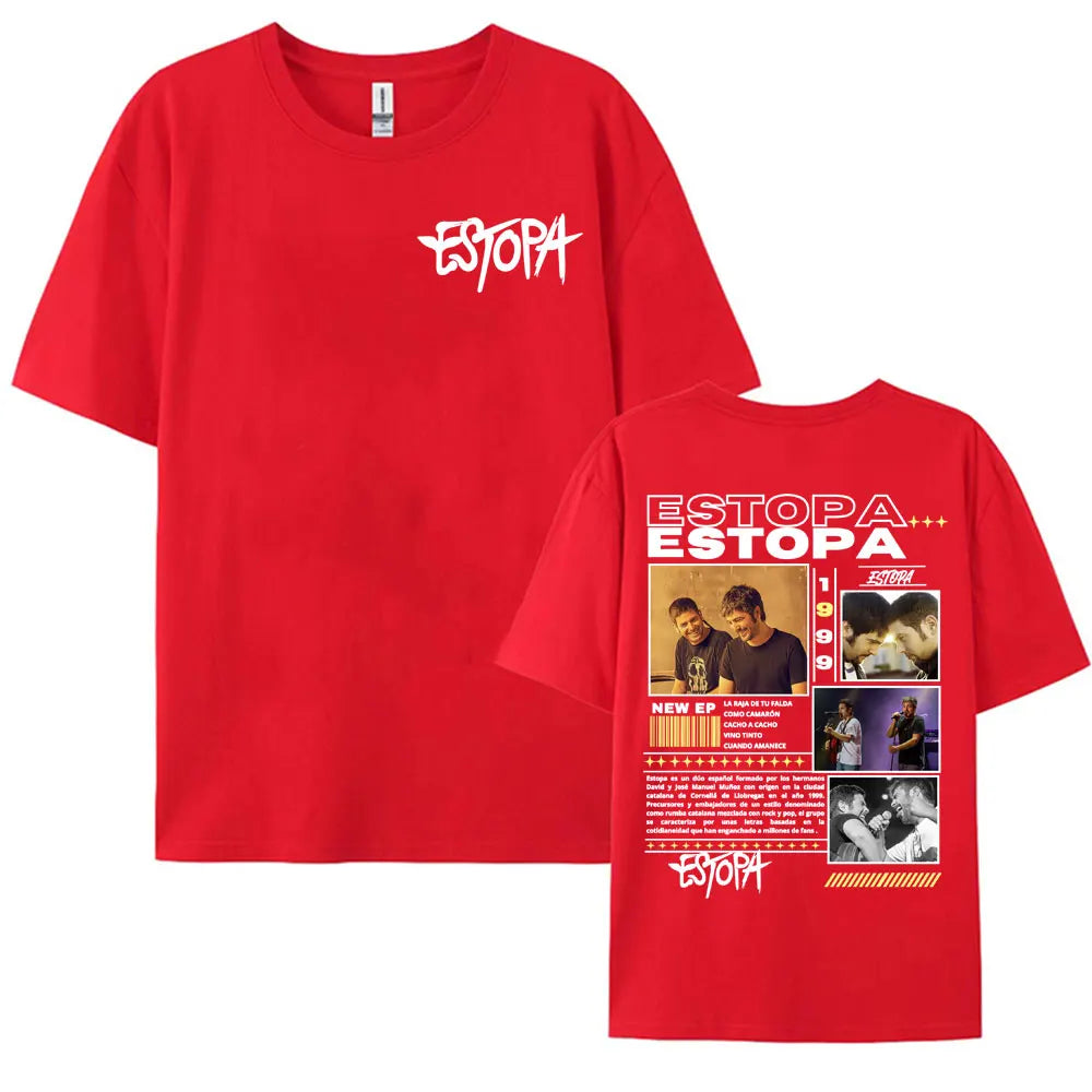 Rapper Estopa 1999 Tour Concert Cover T-shirts for Men Women 100% Cotton Short Sleeve T Shirt Harajuku Fashion Oversized T-shirt