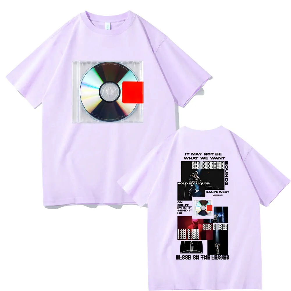 Rapper Kanye West Yeezus It May Not Be What We Want Album Cover T-shirt Men's Hip Hop Vintage T Shirt Male Oversized Streetwear