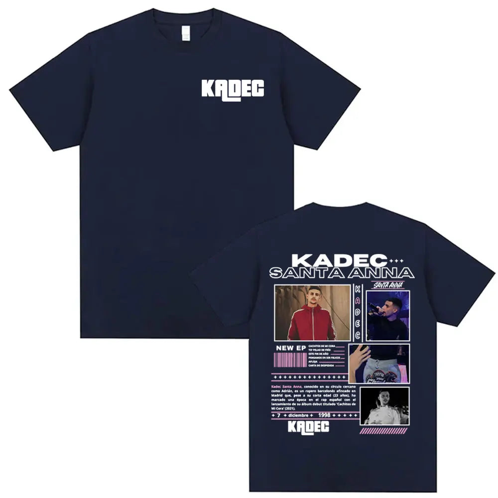 Rapper Kadec Santa Anna 2025 Tour T Shirt Men Women High Quality Casual Oversized T-shirts Vintage 100% Cotton Crewneck T-shirt