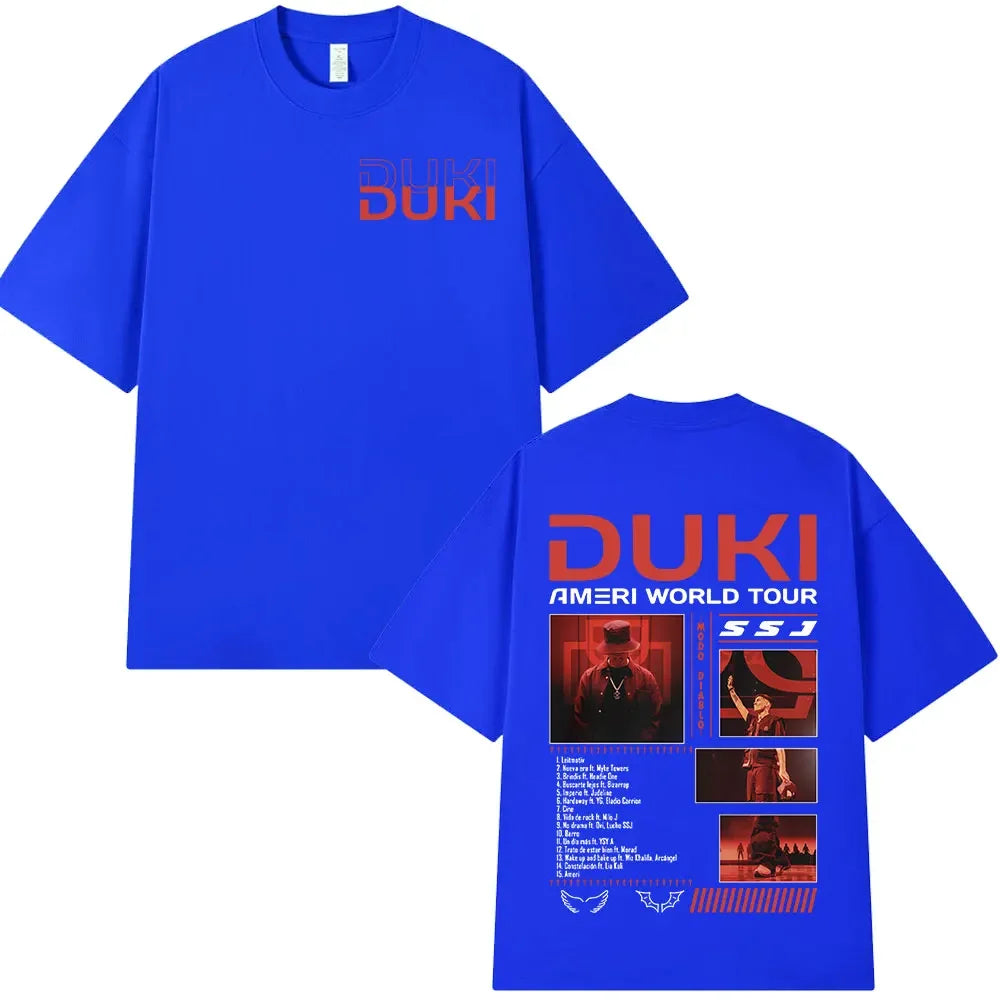Rapper Duki Ameri World Tour Merch T-shirts Men Women Fashion Hip Hop Oversized T Shirts Cotton Casual Short Sleeve T-shirt Tops