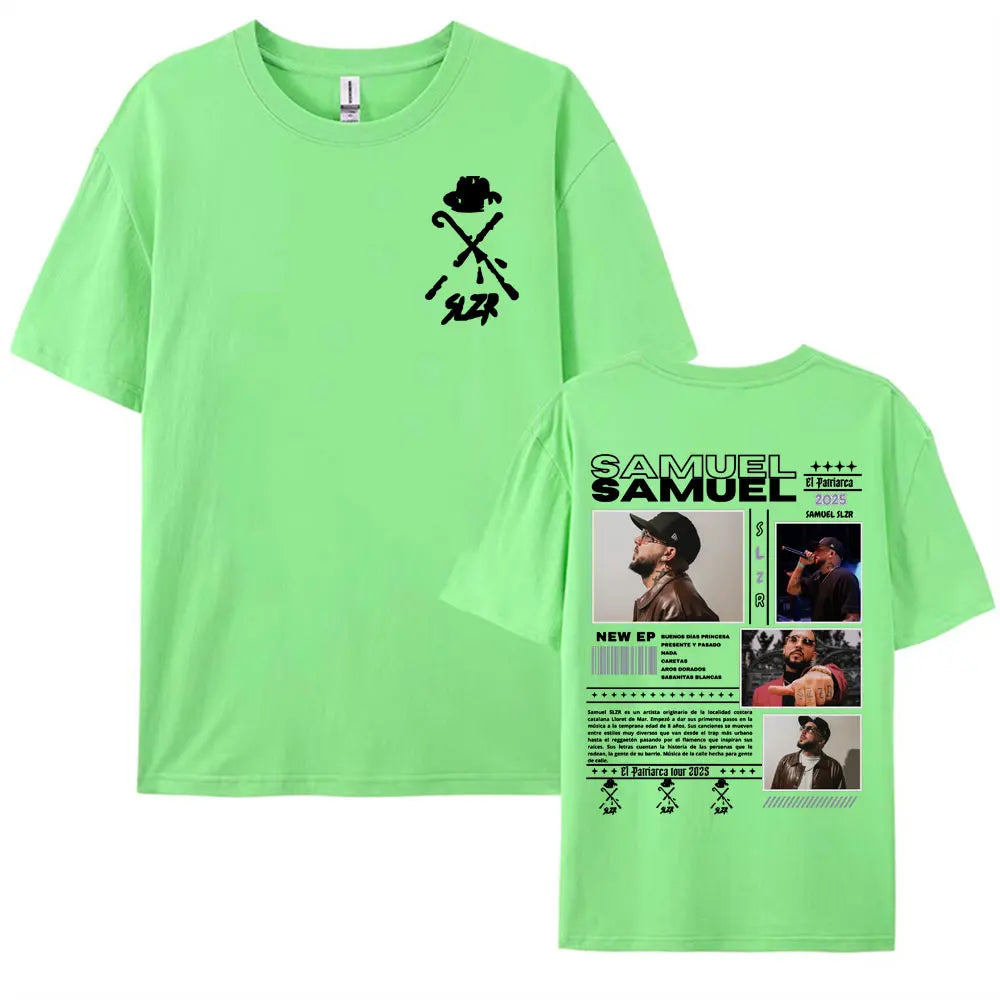 Rapper Samuel Slzr Tour 2025 Graphic T Shirts Men Women Harajuku Hip Hop Pop Music T-shirts Casual 100% Cotton Oversized T Shirt