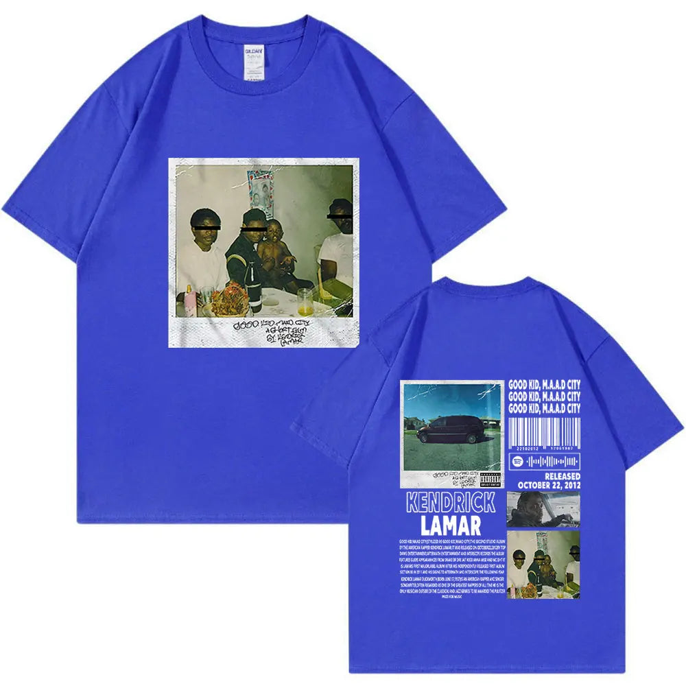 Rapper Kendrick Lamar Good Kid T Shirt Men Women Clothes Hip Hop Music Album Graphic T-shirt Fashion Vintage Oversized Tee Shirt