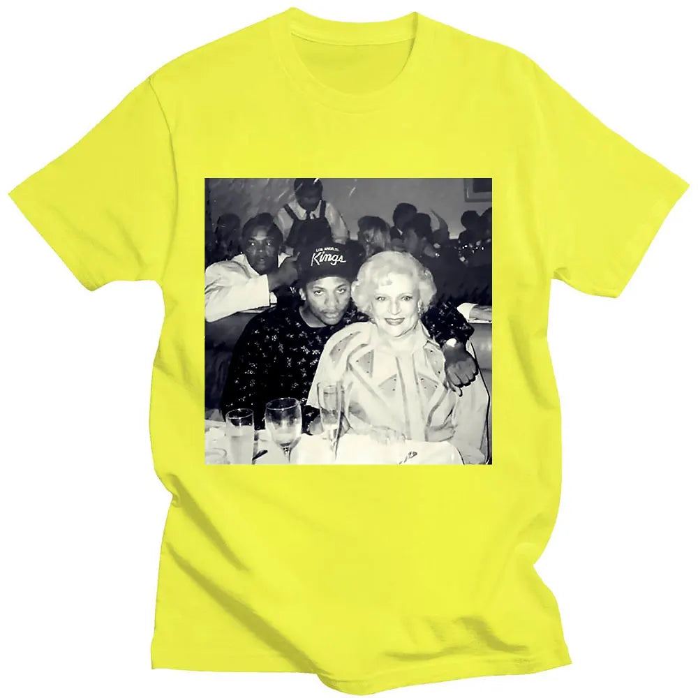 Classic Eazy E with Betty White Golden Girls TShirt Men Women Vintage T-shirts Top Cotton Tee Shirt Oversize Harajuku Streetwear