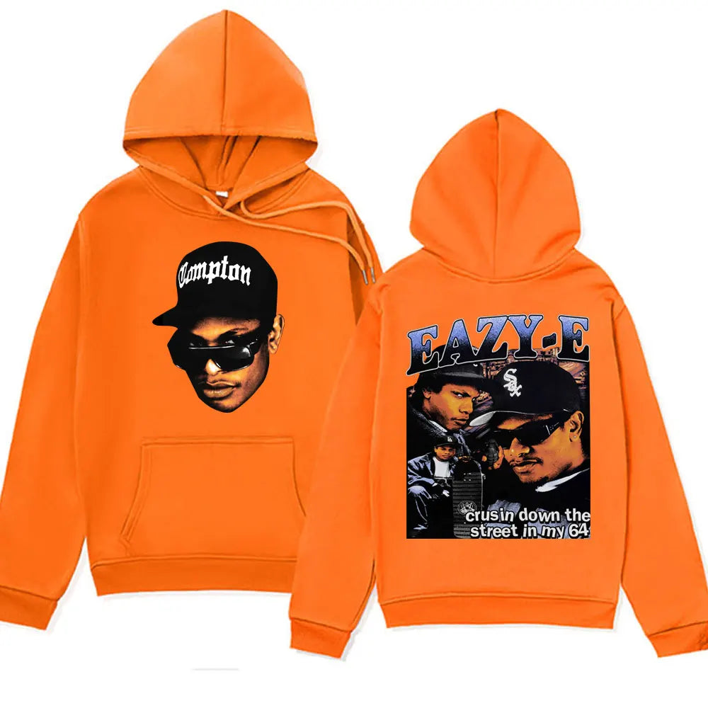 90s Rapper Eazy E Graphic Hoodie Men 90s Vintage Harajuku Hooded Sweatshirt Casual Oversized Hip Hop Streetwear Hoodies Unisex