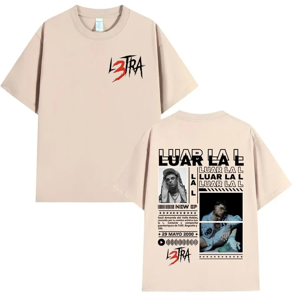 Rapper Luar La L L3TRA T shirt Men Women Hip Hop Fashion Short Sleeve T-shirts 100% Cotton Casual Oversized Tee Shirt Streetwear