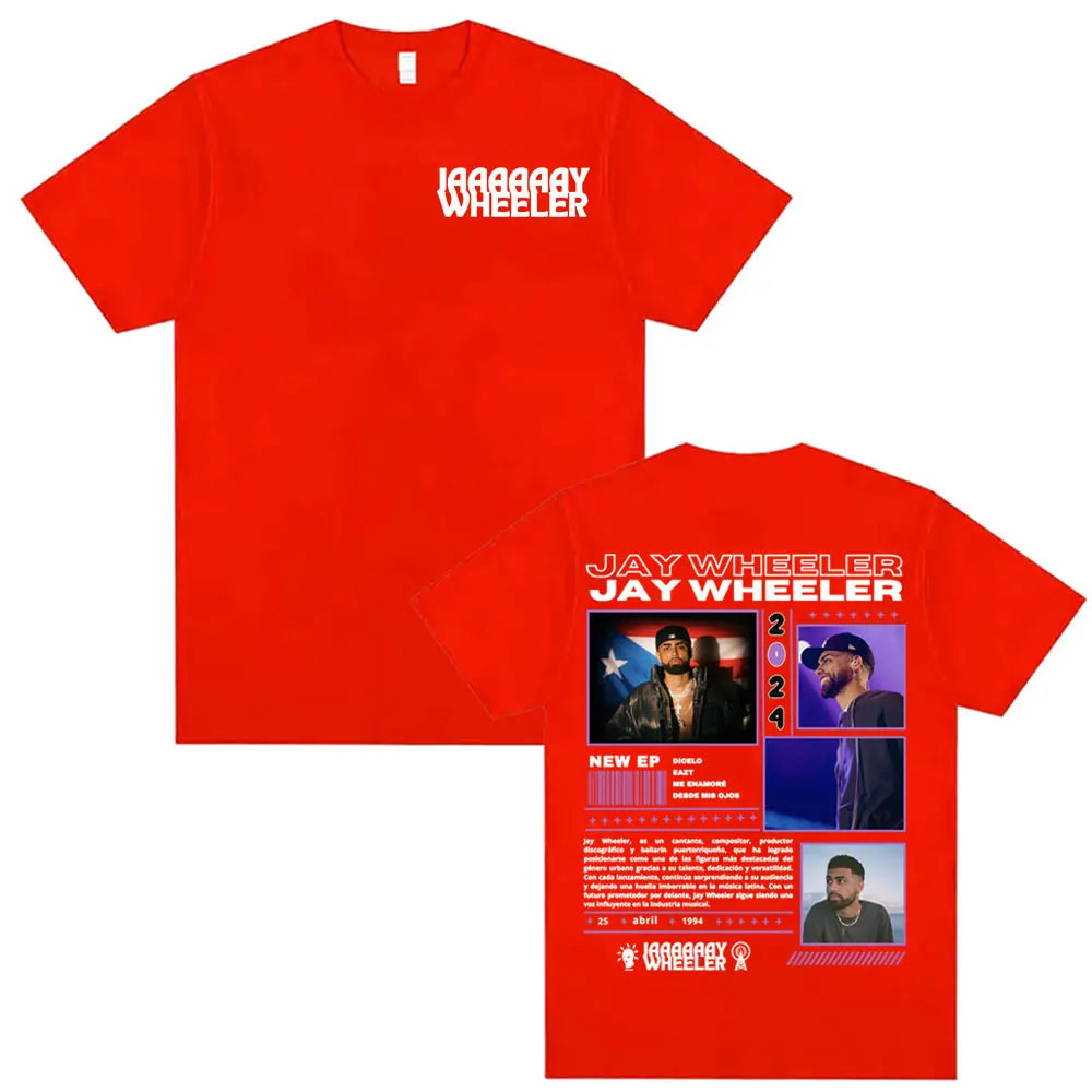 Rapper Jay Wheeler Album 2024 Tour T-shirts for Men Fashion Hip Hop 90s Vintage T Shirts Casual Cotton Short Sleeve T-shirt Tops