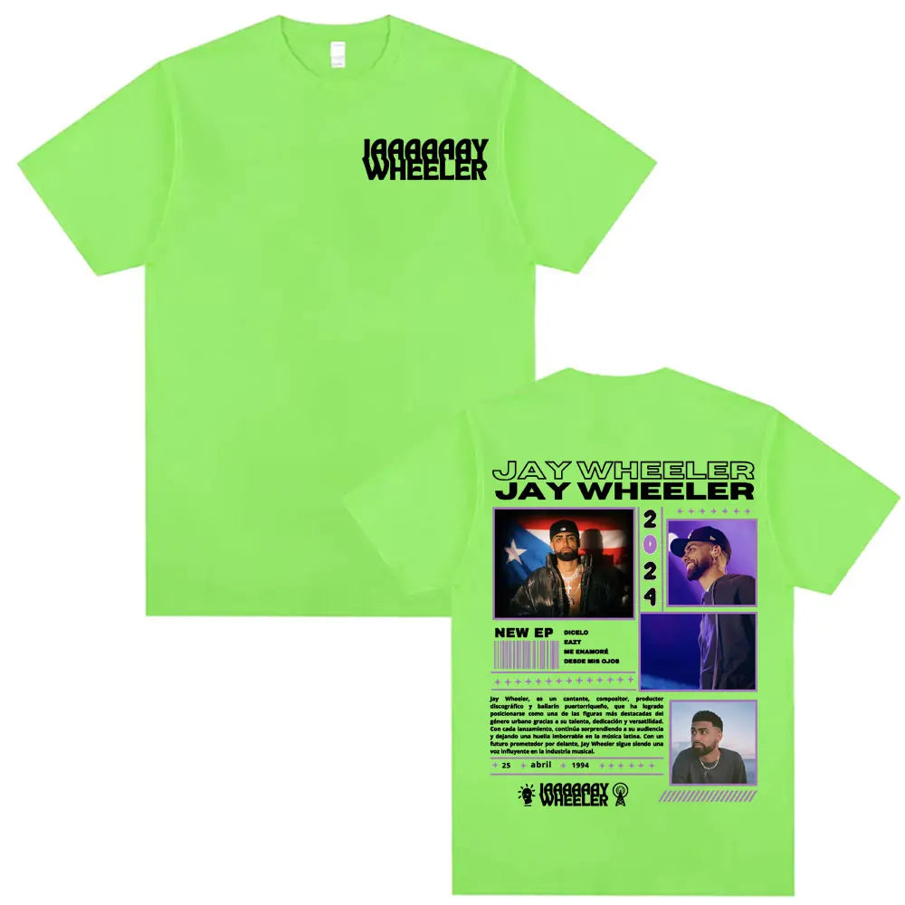 Rapper Jay Wheeler Album 2024 Tour T-shirts for Men Fashion Hip Hop 90s Vintage T Shirts Casual Cotton Short Sleeve T-shirt Tops