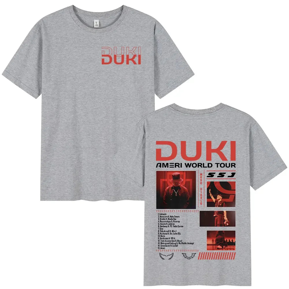 Rapper Duki Ameri World Tour Merch T-shirts Men Women Fashion Hip Hop Oversized T Shirts Cotton Casual Short Sleeve T-shirt Tops