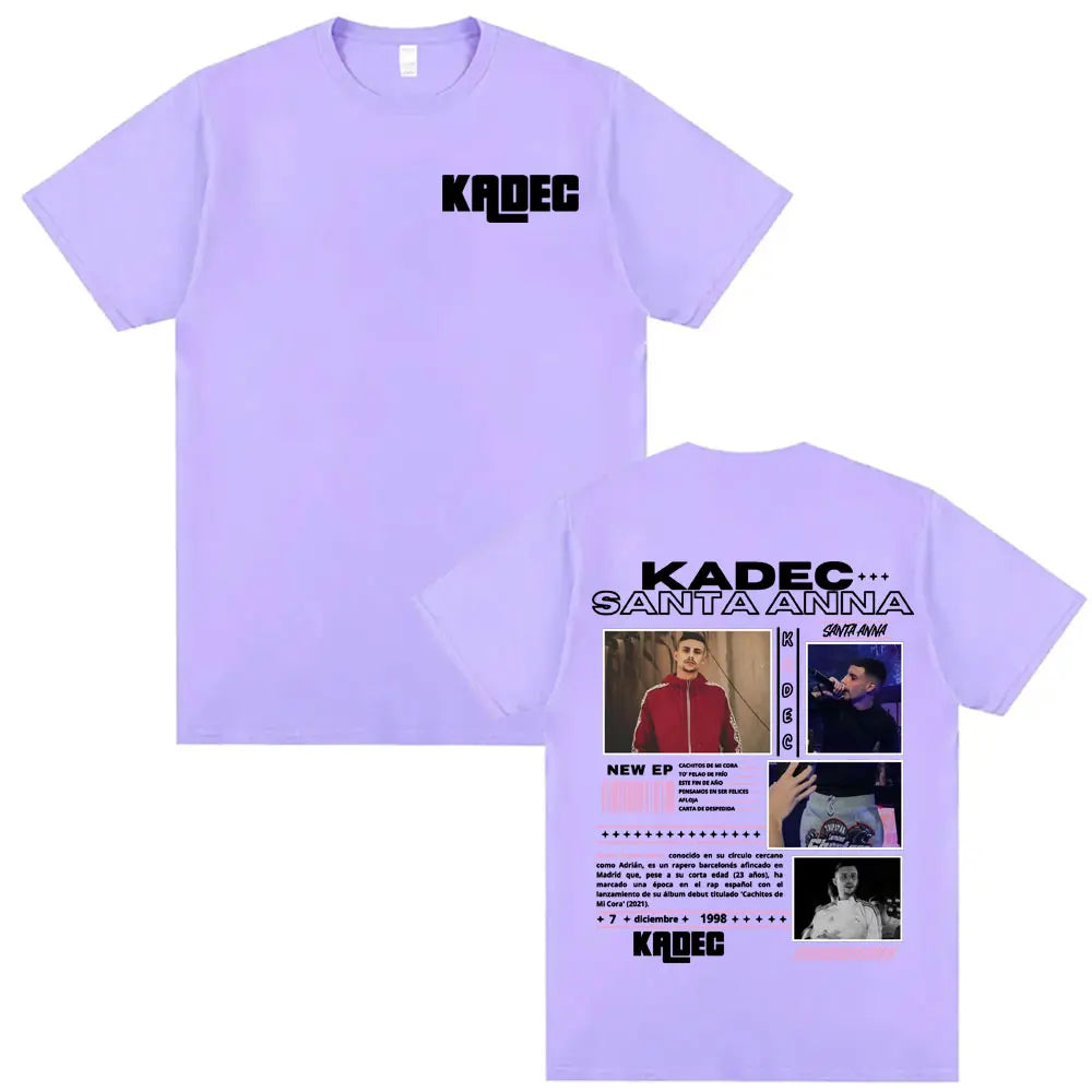 Rapper Kadec Santa Anna 2025 Tour T Shirt Men Women High Quality Casual Oversized T-shirts Vintage 100% Cotton Crewneck T-shirt