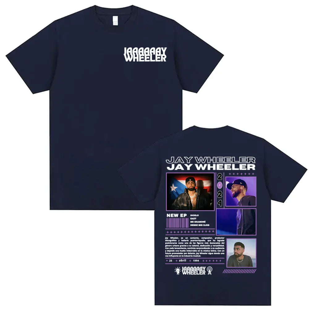 Rapper Jay Wheeler Album 2024 Tour T-shirts for Men Fashion Hip Hop 90s Vintage T Shirts Casual Cotton Short Sleeve T-shirt Tops