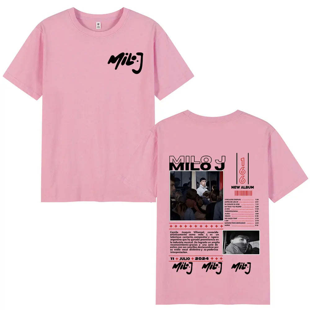 Rapper Milo J 166 Album Merch T Shirt Men Women Clothing Fashion Hip Hop T-shirt Cotton Casual Oversized Short Sleeve T-shirts