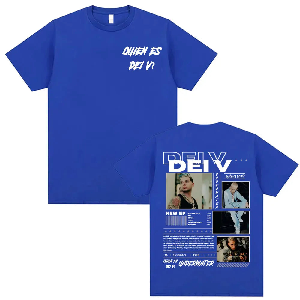 Rapper Quien Es Dei V? Underwater Tour Cover Tshirt Men Harajuku Fashion Hip Hop Punk T-shirt Unisex High Quality Casual T Shirt