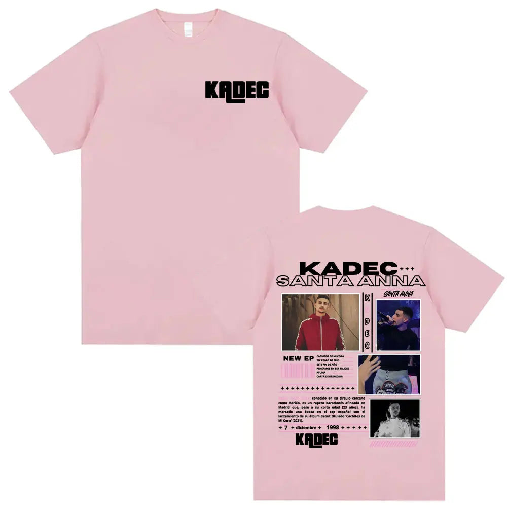 Rapper Kadec Santa Anna 2025 Tour T Shirt Men Women High Quality Casual Oversized T-shirts Vintage 100% Cotton Crewneck T-shirt