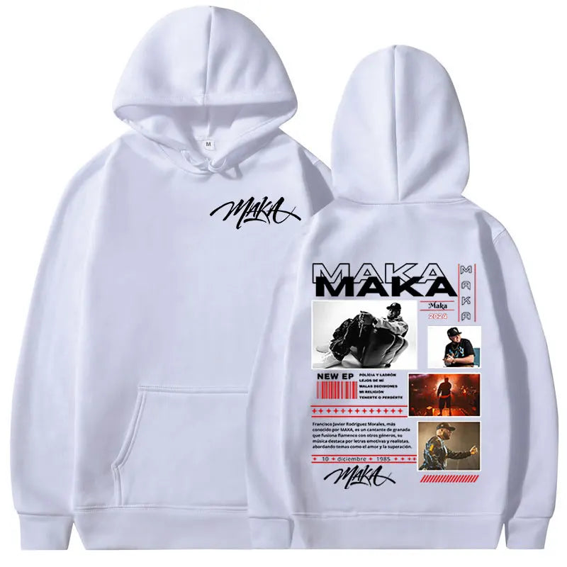 Rapper Maka Aura Tour Album 2025 Hoodies Men's Women Vintage Fashion Hooded Sweatshirts Hip Hop Oversized Pullovers Streetwear