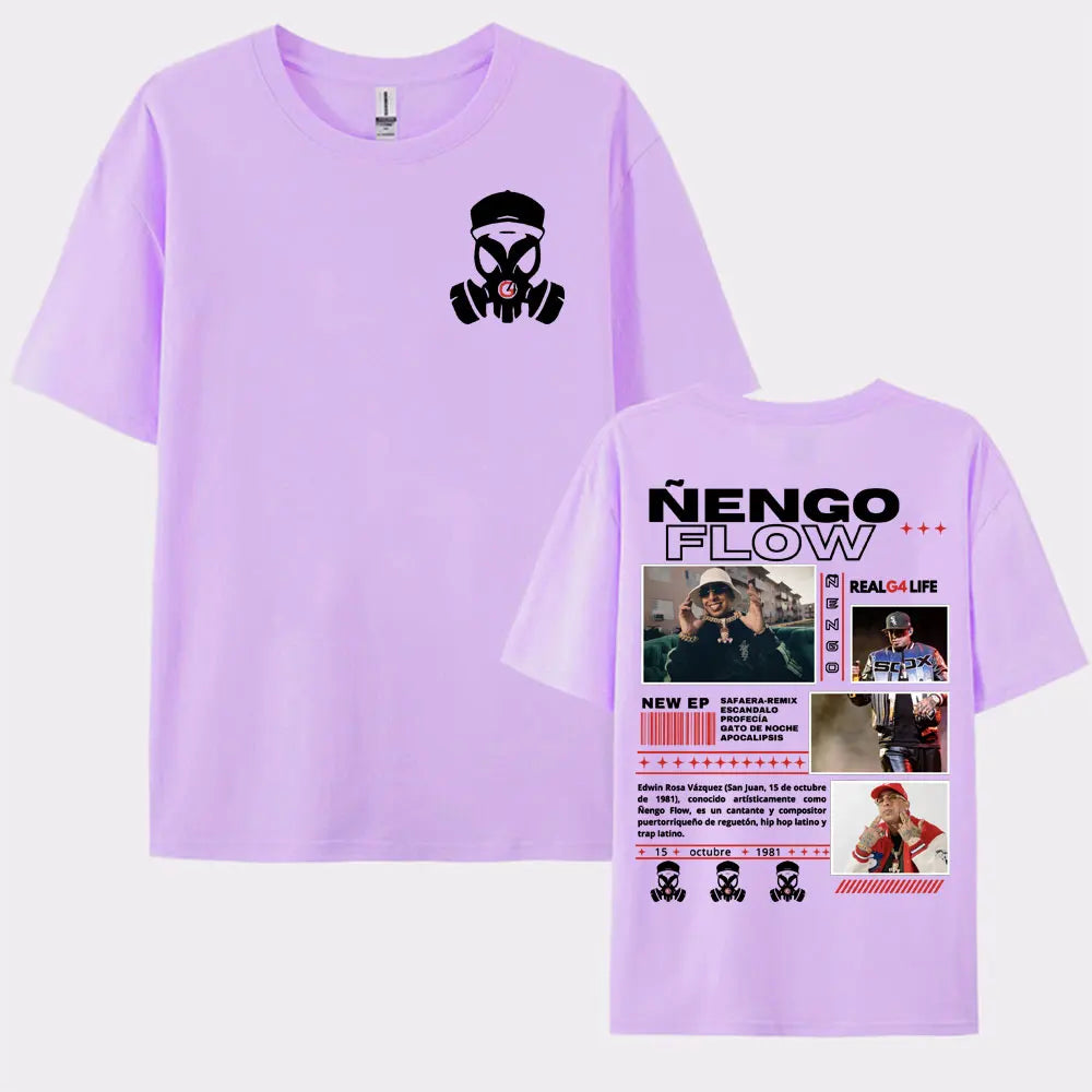 Rapper Nengo Flow Real G4 Life Tour Graphic T Shirt Men Women Vintage Hip Hop  Pop Music T-shirt Fashion Oversized Cotton Tshirt