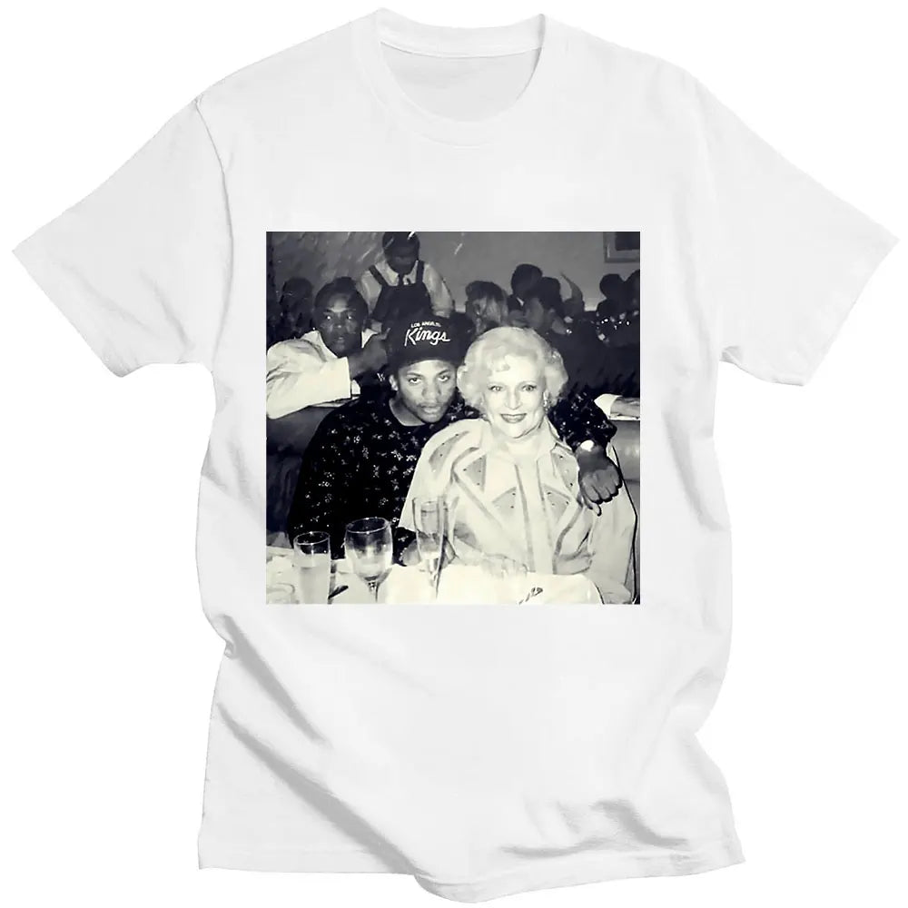 Classic Eazy E with Betty White Golden Girls TShirt Men Women Vintage T-shirts Top Cotton Tee Shirt Oversize Harajuku Streetwear
