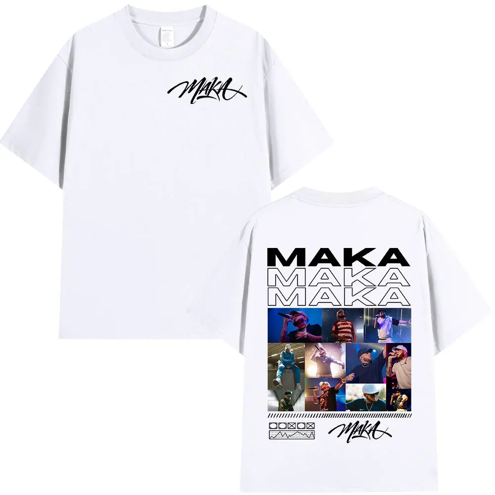 Rapper Maka 2025 Tour Graphic T Shirts Men Fashion Vintage T-shirt Casual Cotton Short Sleeve T Shirt Short Sleeve Streetwear