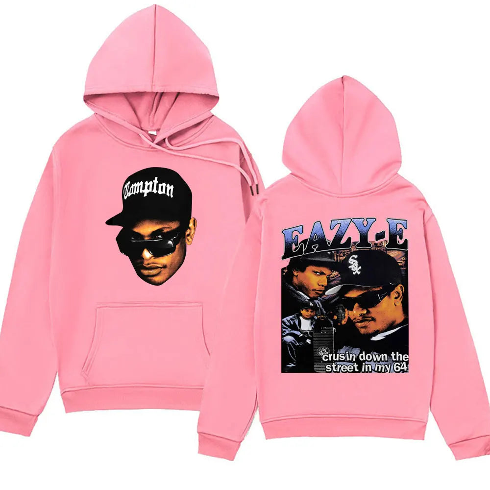 90s Rapper Eazy E Graphic Hoodie Men 90s Vintage Harajuku Hooded Sweatshirt Casual Oversized Hip Hop Streetwear Hoodies Unisex