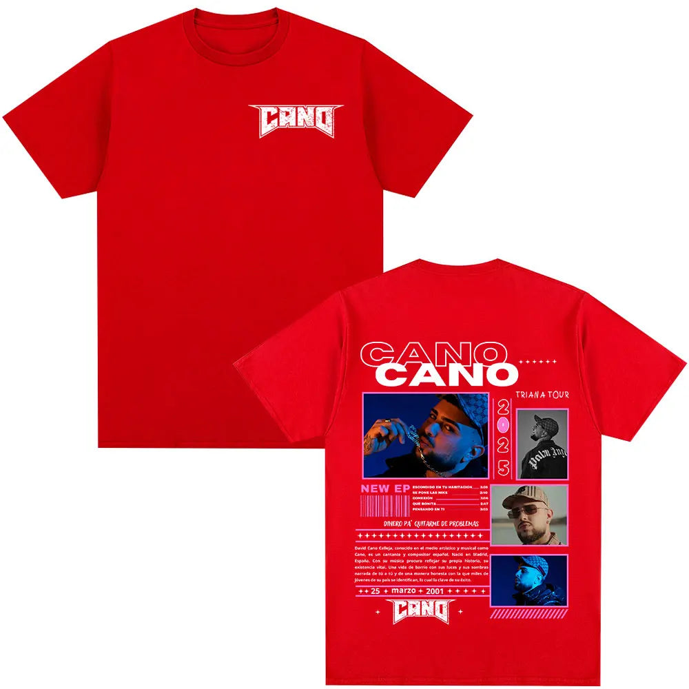 Rapper Cano Triana Tour Merch T-shirts Men Women Fashion Hip Hop Oversized T Shirt Comfort Cotton Casual Short Sleeve T-shirt