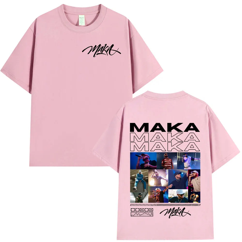 Rapper Maka 2025 Tour Graphic T Shirts Men Fashion Vintage T-shirt Casual Cotton Short Sleeve T Shirt Short Sleeve Streetwear