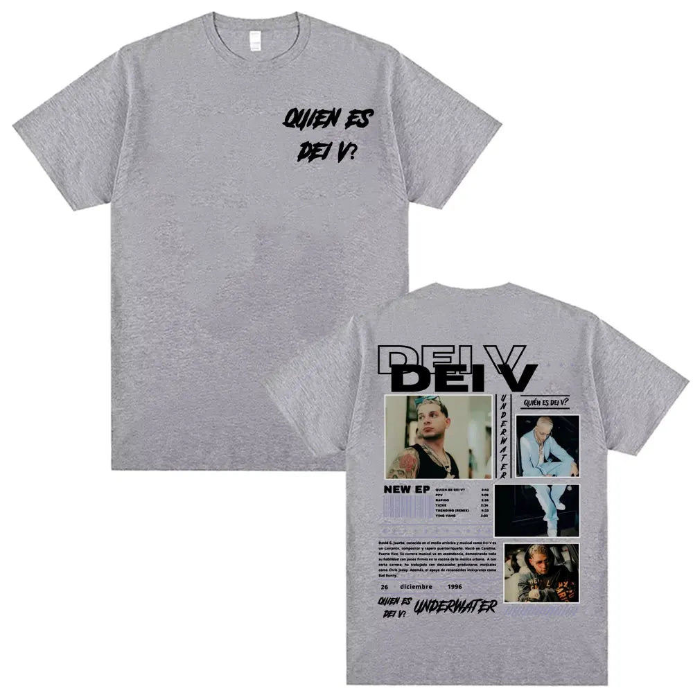 Rapper Quien Es Dei V? Underwater Tour Cover Tshirt Men Harajuku Fashion Hip Hop Punk T-shirt Unisex High Quality Casual T Shirt