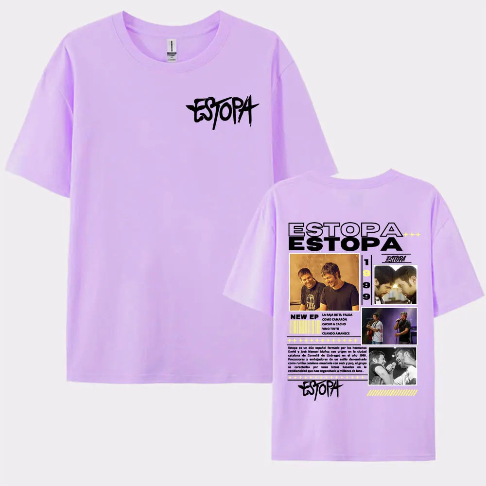 Rapper Estopa 1999 Tour Concert Cover T-shirts for Men Women 100% Cotton Short Sleeve T Shirt Harajuku Fashion Oversized T-shirt