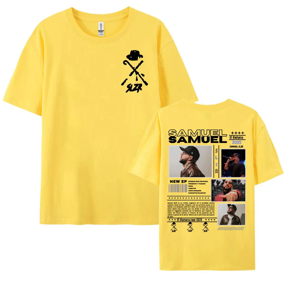 Rapper Samuel Slzr Tour 2025 Graphic T Shirts Men Women Harajuku Hip Hop Pop Music T-shirts Casual 100% Cotton Oversized T Shirt