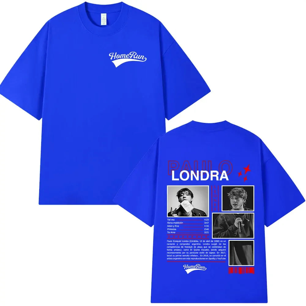 Rapper Paulo Londra Homerun T-shirts Men Women Fashion Hip Hop Oversized T Shirts Comfort Cotton Short Sleeve T-shirt Streetwear