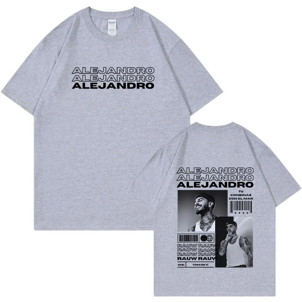 Rauw Alejandro Album Todo De Ti T Shirt Men Women Clothes Fashion Vintage Tee Shirt Cotton Casual Oversized T-Shirts Streetwear