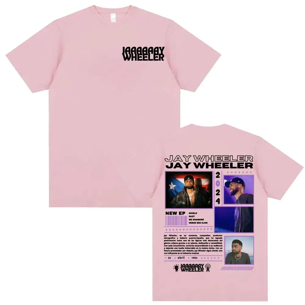 Rapper Jay Wheeler Album 2024 Tour T-shirts for Men Fashion Hip Hop 90s Vintage T Shirts Casual Cotton Short Sleeve T-shirt Tops