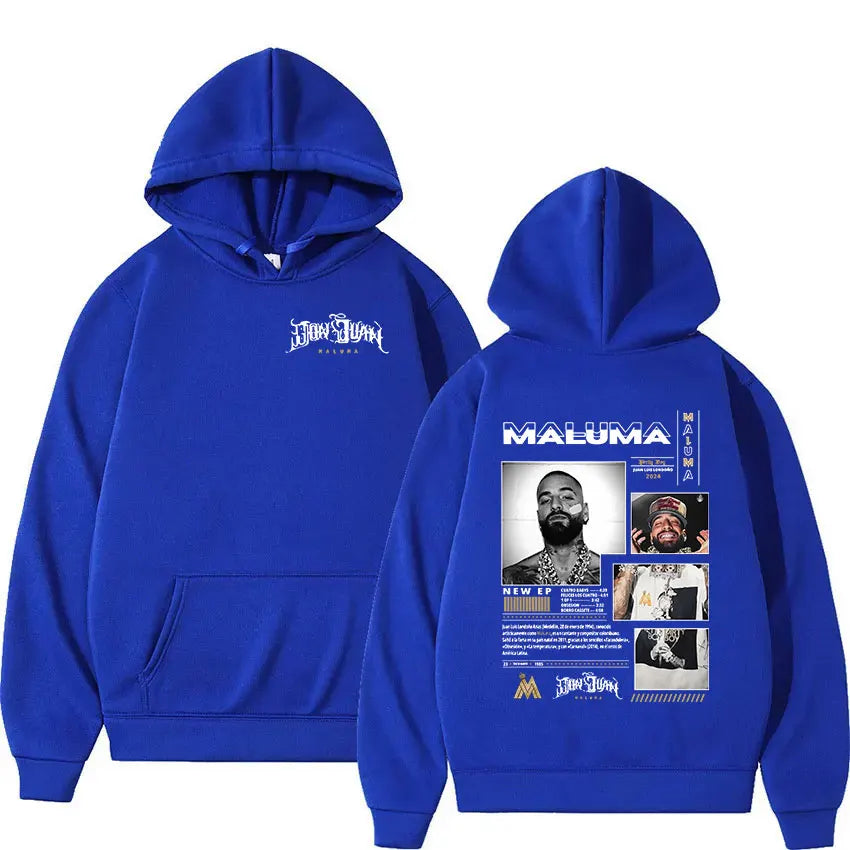 Rapper MALUMA 2024 Album Graphic Hoodie Men Hip Hop Vintage Pullover Sweatshirt Unisex High Quality Oversized Hoodies Streetwear