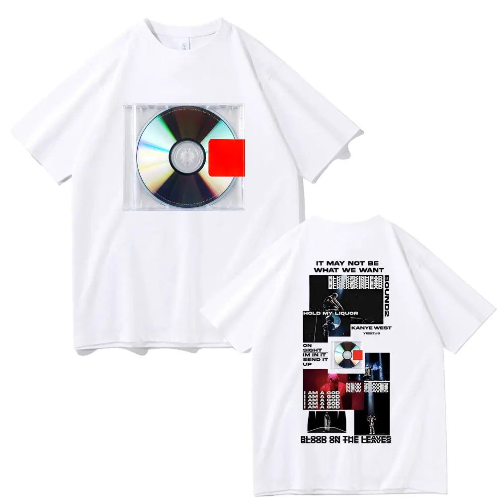 Rapper Kanye West Yeezus It May Not Be What We Want Album Cover T-shirt Men's Hip Hop Vintage T Shirt Male Oversized Streetwear
