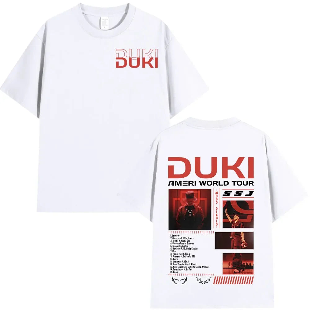 Rapper Duki Ameri World Tour Merch T-shirts Men Women Fashion Hip Hop Oversized T Shirts Cotton Casual Short Sleeve T-shirt Tops