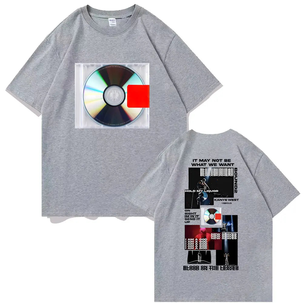 Rapper Kanye West Yeezus It May Not Be What We Want Album Cover T-shirt Men's Hip Hop Vintage T Shirt Male Oversized Streetwear