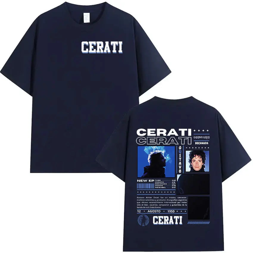 Rapper Gustavo Cerati 2025 Tour Graphic T Shirt Men Hip Hop Fashion Cotton Short Sleeve T-shirt Retro Style Gothic Clothing Tees