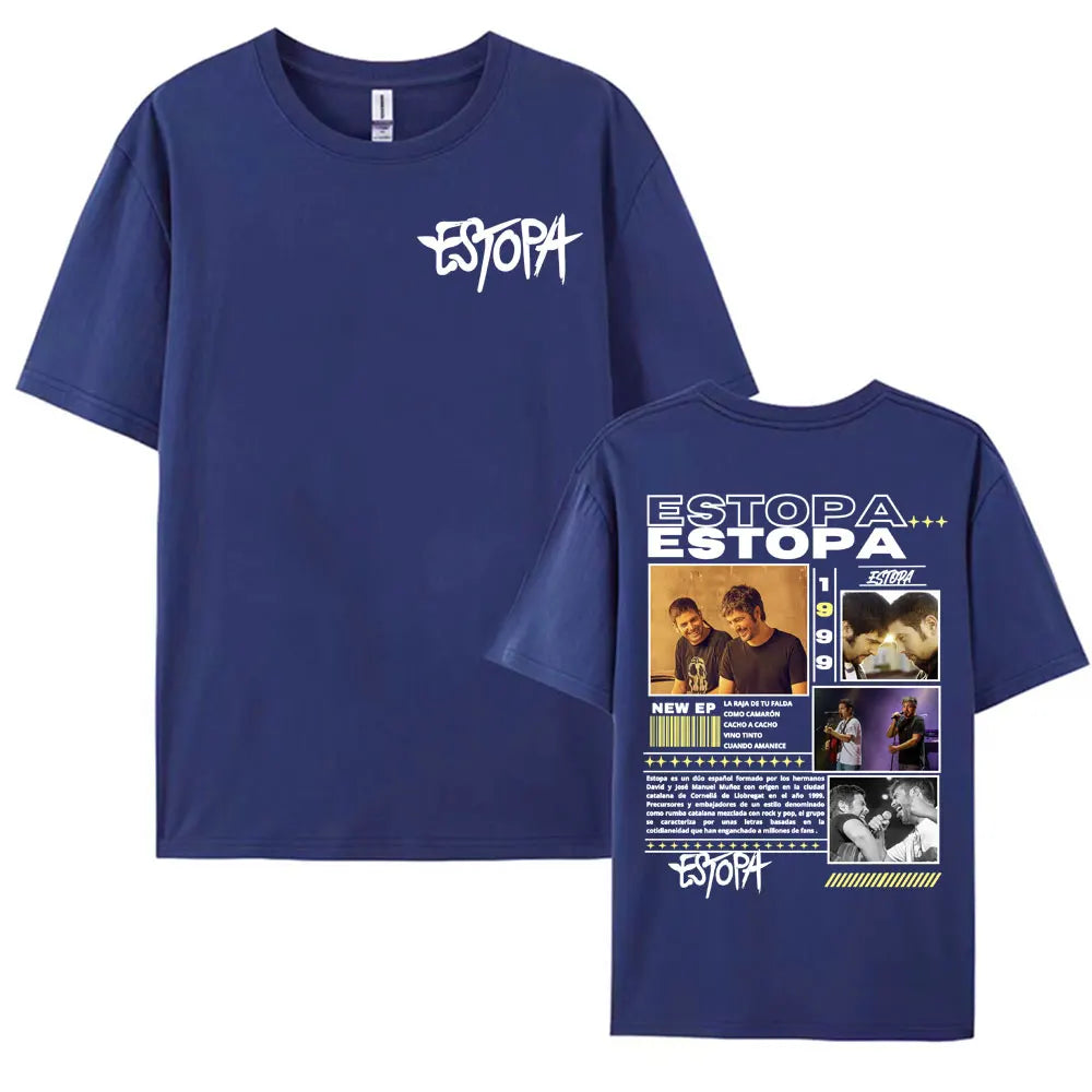 Rapper Estopa 1999 Tour Concert Cover T-shirts for Men Women 100% Cotton Short Sleeve T Shirt Harajuku Fashion Oversized T-shirt
