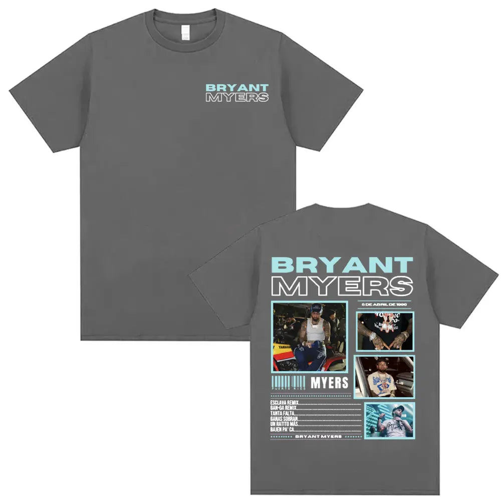 Rapper Bryant Myers 2025 Tour T-shirts for Men Women Fashion Hip Hop Punk Style T Shirts Casual 100% Cotton Short Sleeve T-shirt