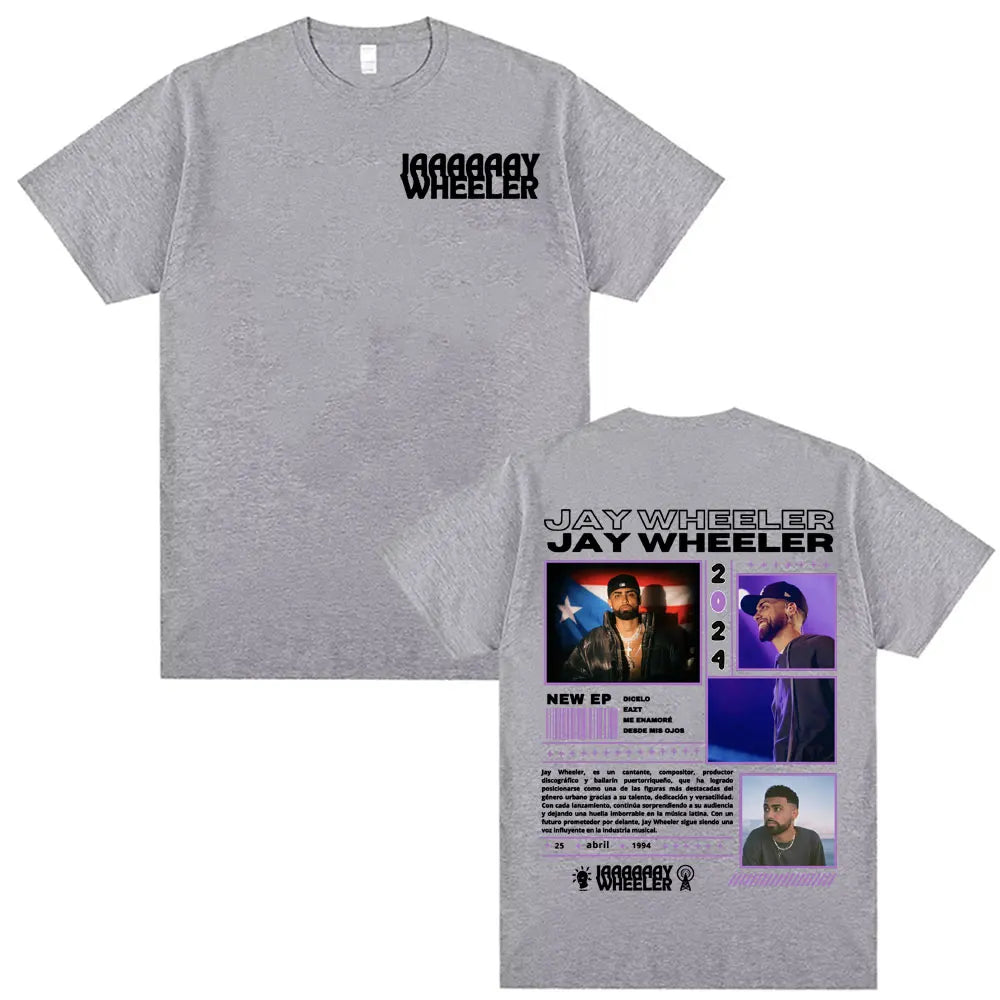 Rapper Jay Wheeler Album 2024 Tour T-shirts for Men Fashion Hip Hop 90s Vintage T Shirts Casual Cotton Short Sleeve T-shirt Tops