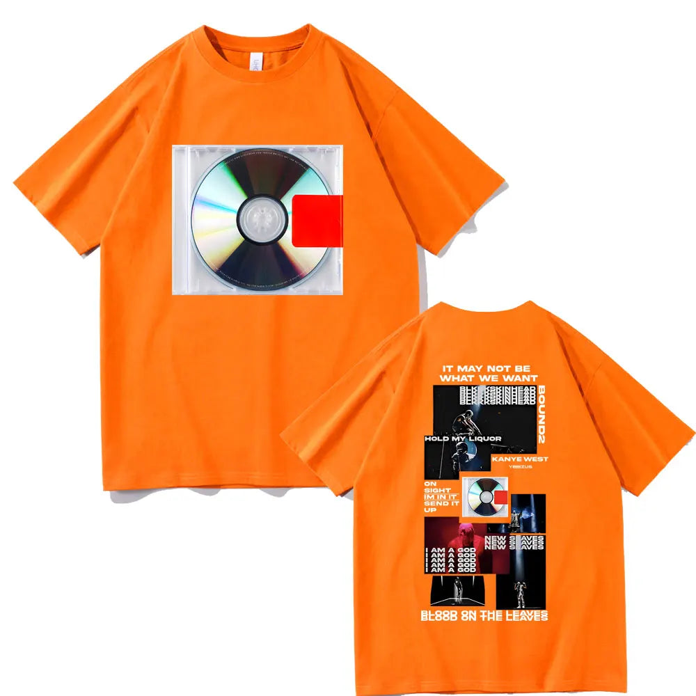 Rapper Kanye West Yeezus It May Not Be What We Want Album Cover T-shirt Men's Hip Hop Vintage T Shirt Male Oversized Streetwear