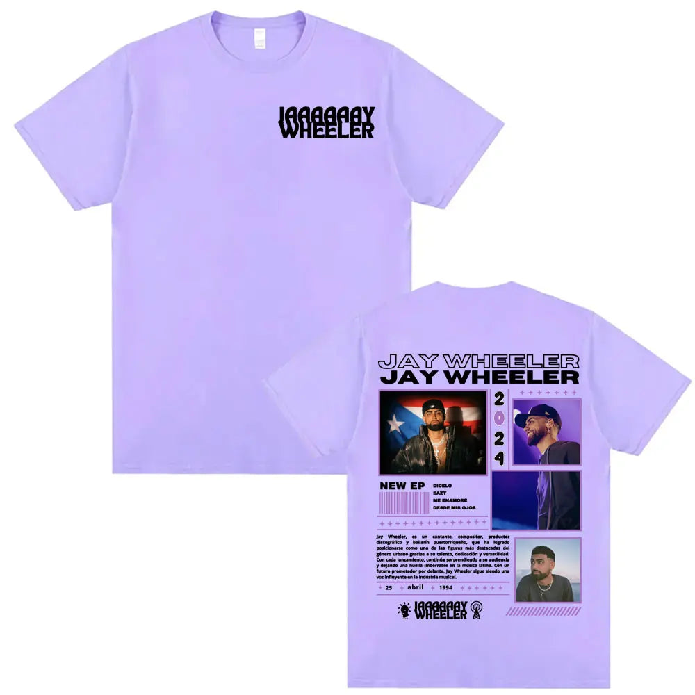 Rapper Jay Wheeler Album 2024 Tour T-shirts for Men Fashion Hip Hop 90s Vintage T Shirts Casual Cotton Short Sleeve T-shirt Tops