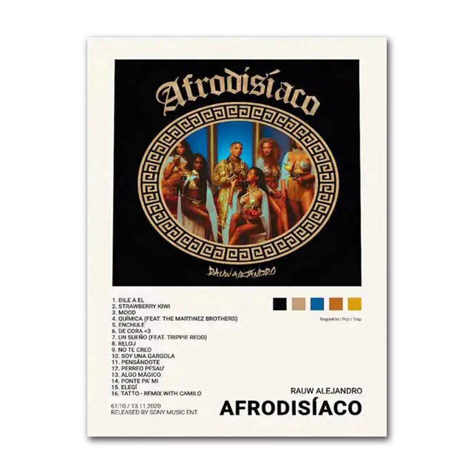 Nordic Pop Rapper Quevedo Poster Aesthetics Mora Feid Eladio Carrion Rauw AlejanDro Music Album Canvas Print Wall Art Room Decor