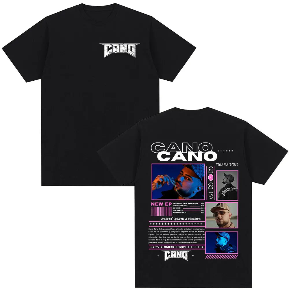 Rapper Cano Triana Tour Merch T-shirts Men Women Fashion Hip Hop Oversized T Shirt Comfort Cotton Casual Short Sleeve T-shirt