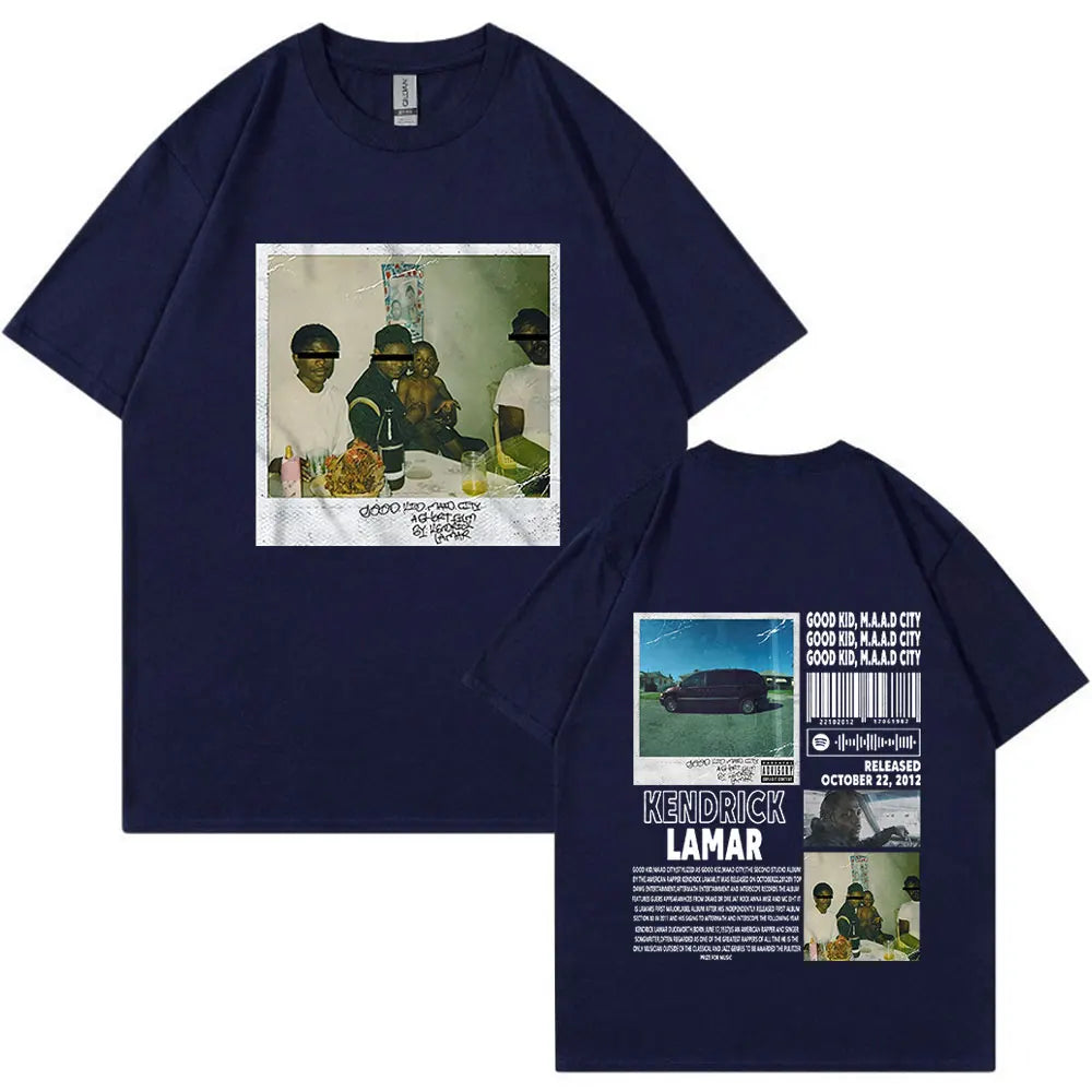 Rapper Kendrick Lamar Good Kid T Shirt Men Women Clothes Hip Hop Music Album Graphic T-shirt Fashion Vintage Oversized Tee Shirt