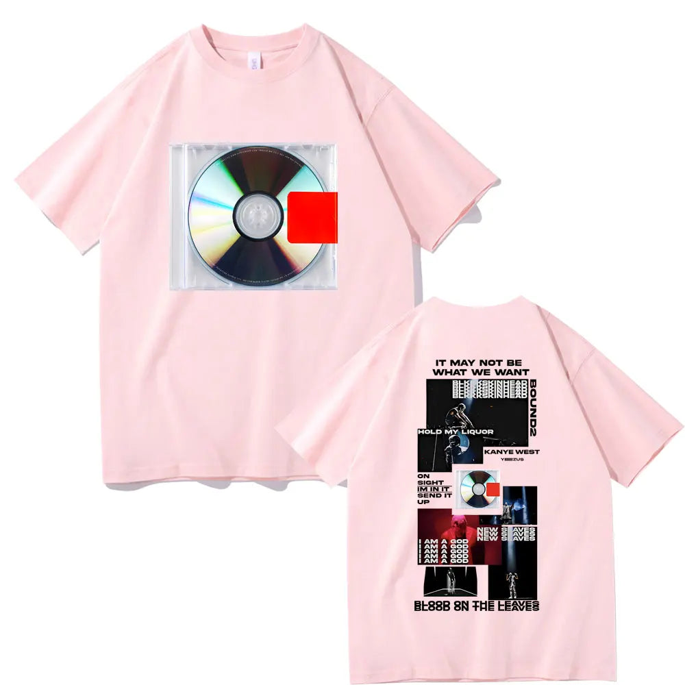 Rapper Kanye West Yeezus It May Not Be What We Want Album Cover T-shirt Men's Hip Hop Vintage T Shirt Male Oversized Streetwear