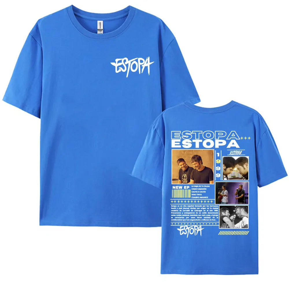Rapper Estopa 1999 Tour Concert Cover T-shirts for Men Women 100% Cotton Short Sleeve T Shirt Harajuku Fashion Oversized T-shirt