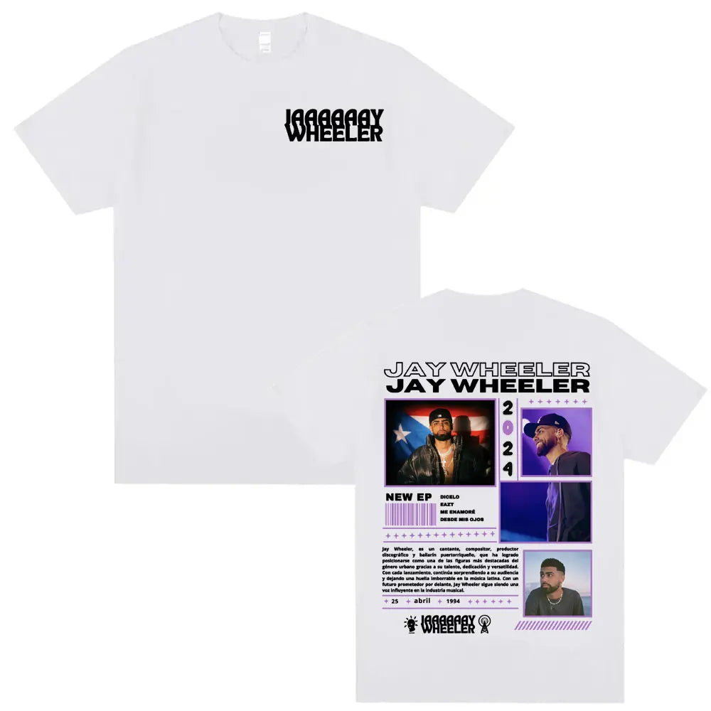 Rapper Jay Wheeler Album 2024 Tour T-shirts for Men Fashion Hip Hop 90s Vintage T Shirts Casual Cotton Short Sleeve T-shirt Tops