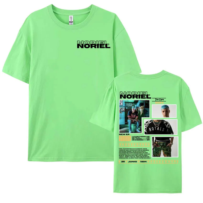 Rapper Noriel Album Tour Cover T-shirts for Men Women Hip Hop Pop Music Harajuku Y2k T Shirt Male High Quality Oversized T-shirt